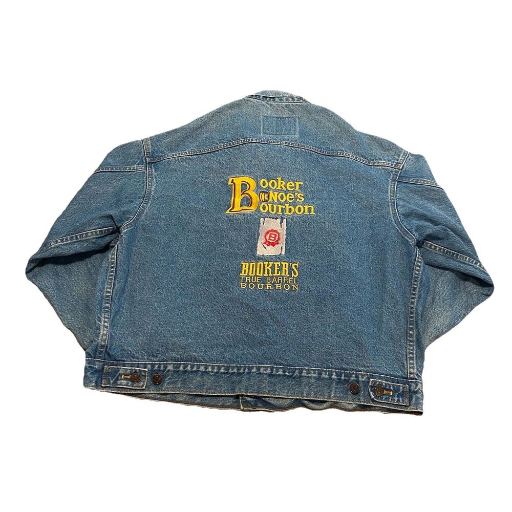 Vintage Booker’s True Barrel Bourbon Denim Jacket Coat XL International Denim